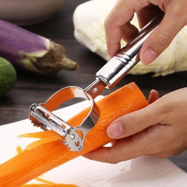 Rallador de patatas, pepinos y zanahorias de acero inoxidable de alta calidad, pelador en juliana, pelador de verduras y frutas, rebanador de verduras. - Image 3