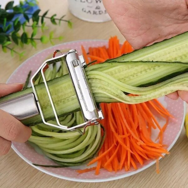 Rallador de patatas, pepinos y zanahorias de acero inoxidable de alta calidad, pelador en juliana, pelador de verduras y frutas, rebanador de verduras.