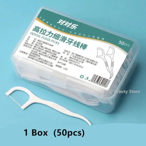 Caja de 1/2/5/10 Hilo dental desechable portátil, palillo de plástico de alta tensión, caja de hilo dental para cuidado bucal - Image 2