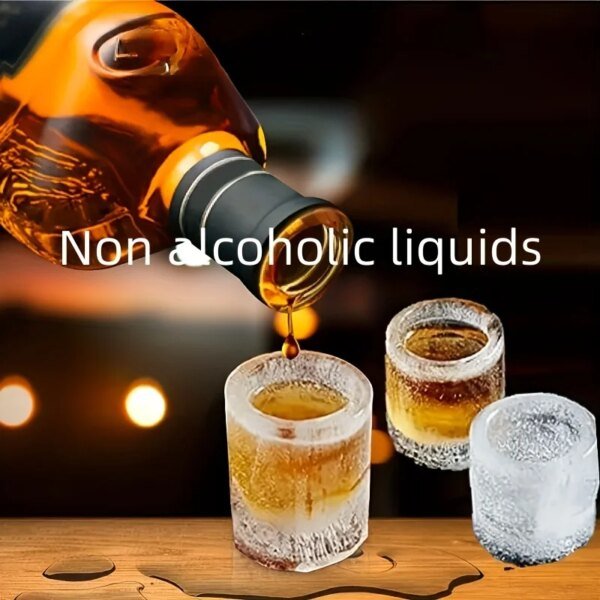 Molde de silicona para cubitos de hielo con cuatro orificios, molde creativo con forma de taza redonda para whisky, cerveza, bar y utensilios de cocina. - Image 2