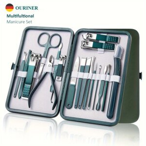 Kit profesional para el cuidado de las uñas (7/10/12/18 piezas), set de manicura y pedicura de acero inoxidable, cortaúñas con estuche de viaje.