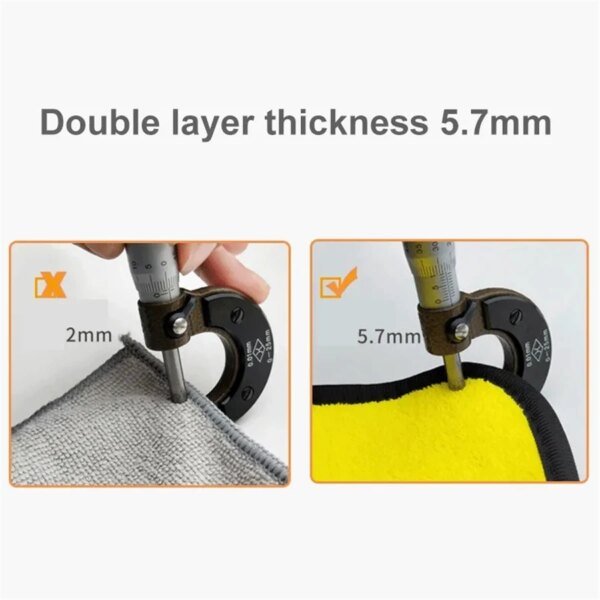 Toalla de limpieza de microfibra gruesa y suave, paño de secado, doble capa, para lavar la carrocería del coche, accesorios para coche, 1, 2 o 6 unidades - Image 6