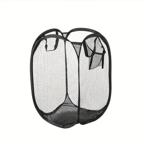 Cesta de lavandería plegable de malla, cesta de lavandería, cesta de almacenamiento de ropa sucia plegable, cesta de almacenamiento de gran capacidad - Image 5