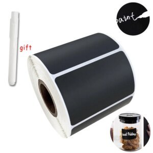 Rollo de 120 etiquetas borrables para tarros, pizarra, impermeables, para manualidades, cocina, botellas
