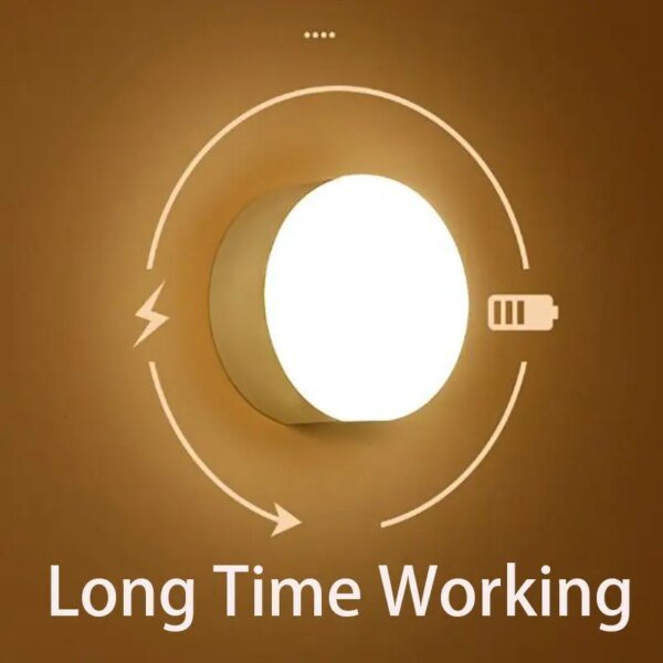 Lámpara de noche inteligente LED con sensor de cuerpo humano, iluminación automática de emergencia, carga USB, inalámbrica, con succión magnética, luz nocturna - Image 3
