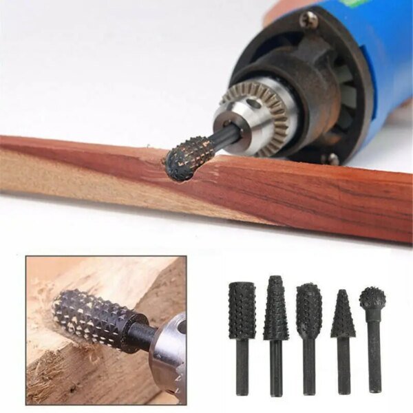 Juego de 5 brocas de 1/4'', herramientas de corte para carpintería, cuchillo, herramienta de tallado de madera, herramientas de corte de madera para carpintería, juego de brocas de trabajo - Image 2