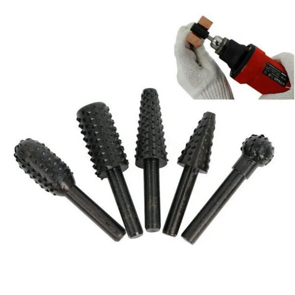 Juego de 5 brocas de 1/4'', herramientas de corte para carpintería, cuchillo, herramienta de tallado de madera, herramientas de corte de madera para carpintería, juego de brocas de trabajo - Image 5