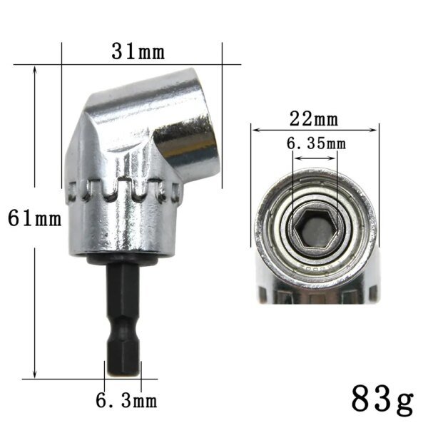 105 Degree Turning Screwdriver Joint Electric Drill Corner Attachment Extension Socket Screwdriver Head Tool - Image 2