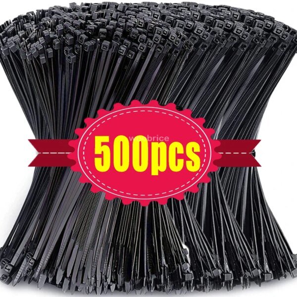 Bridas de plástico para cables de invernadero, correas de plástico con velcro, bridas de nailon, abrazaderas autoblocantes, 1-500 unidades