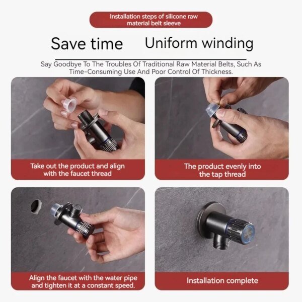 Faucet Leak-proof Sealing Gasket Washer Silicone Raw Belt Triangle Valve Rubber Pipe Hose Prevent Dripping Leakage Plug - Image 3