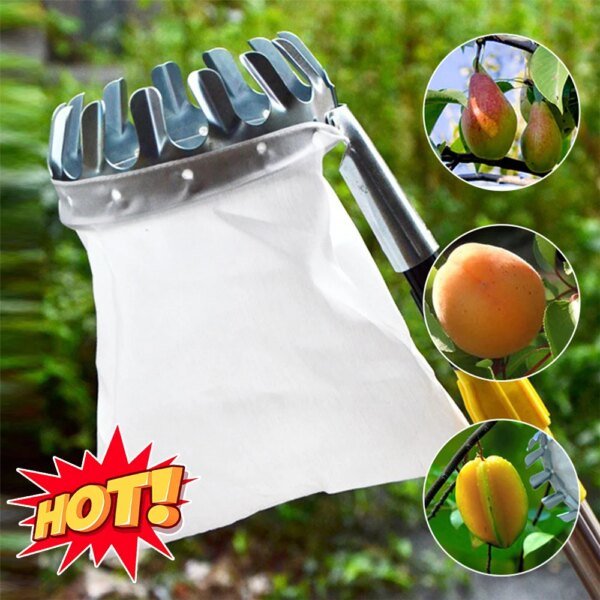 Cabezal recolector de frutas para huerto, manzanas, peras, naranjas, árboles altos, bolsa para recoger frutas, recolector de frutas de granja desmontable - Image 2
