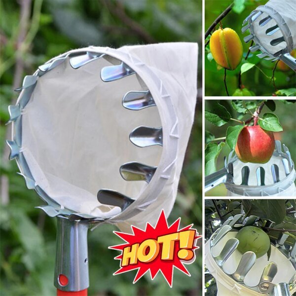 Cabezal recolector de frutas para huerto, manzanas, peras, naranjas, árboles altos, bolsa para recoger frutas, recolector de frutas de granja desmontable - Image 3