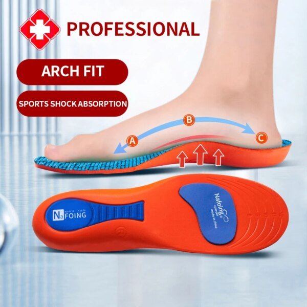 Plantillas ortopédicas deportivas para pies de hombre y mujer, EVA transpirable, con absorción de impactos, para correr, baloncesto y cuidado deportivo. - Image 4