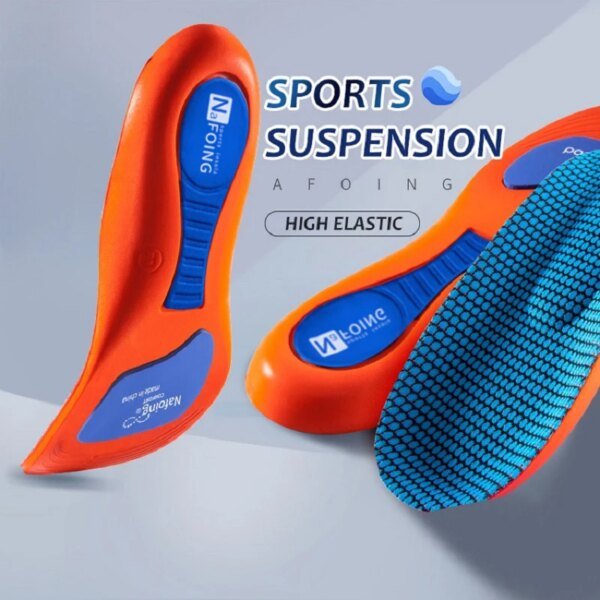 Plantillas ortopédicas deportivas para pies de hombre y mujer, EVA transpirable, con absorción de impactos, para correr, baloncesto y cuidado deportivo.