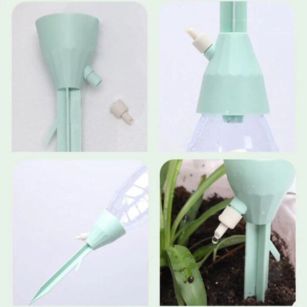 Sistema de riego por goteo ajustable de 3 piezas con púas automáticas para plantas de interior y exterior en maceta. - Image 6