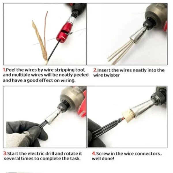 1PC Wire Twisting Tools Quickly Twister Electrician Artifact for Power Drill Drivers Twisted Connector Cable Device Multi-tool - Image 4