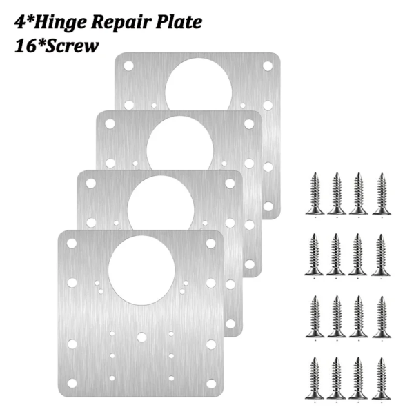 Kit de placa de reparación de bisagras para gabinetes, placa de montaje de bisagras para puertas de armarios de cocina con orificios, soportes de fijación planos, herramientas para el hogar - Image 6