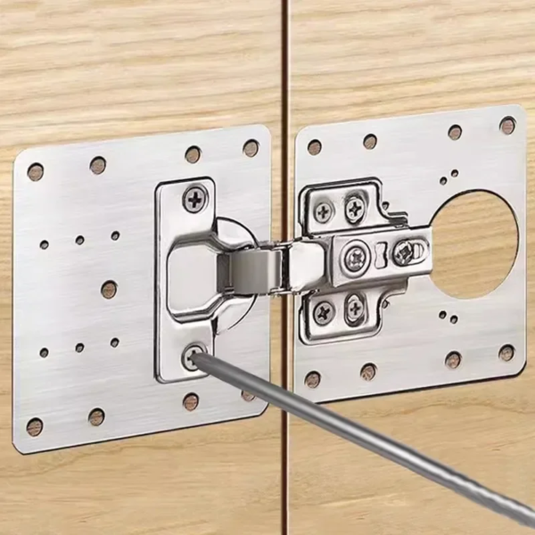 Kit de placa de reparación de bisagras para gabinetes, placa de montaje de bisagras para puertas de armarios de cocina con orificios, soportes de fijación planos, herramientas para el hogar