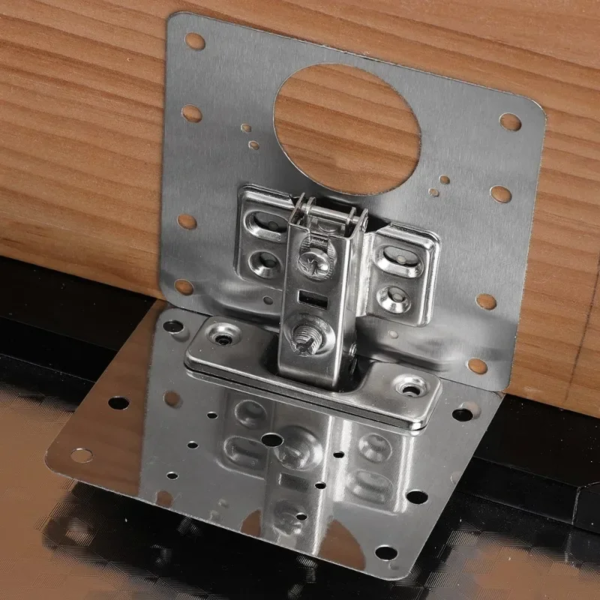 Kit de placa de reparación de bisagras para gabinetes, placa de montaje de bisagras para puertas de armarios de cocina con orificios, soportes de fijación planos, herramientas para el hogar - Image 5