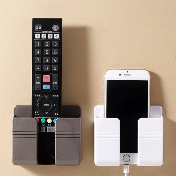 Caja de almacenamiento de pared de 1 a 4 piezas, organizador multifunción sin perforaciones, control remoto de TV, soporte de carga para enchufe de teléfono móvil DIY - Image 5