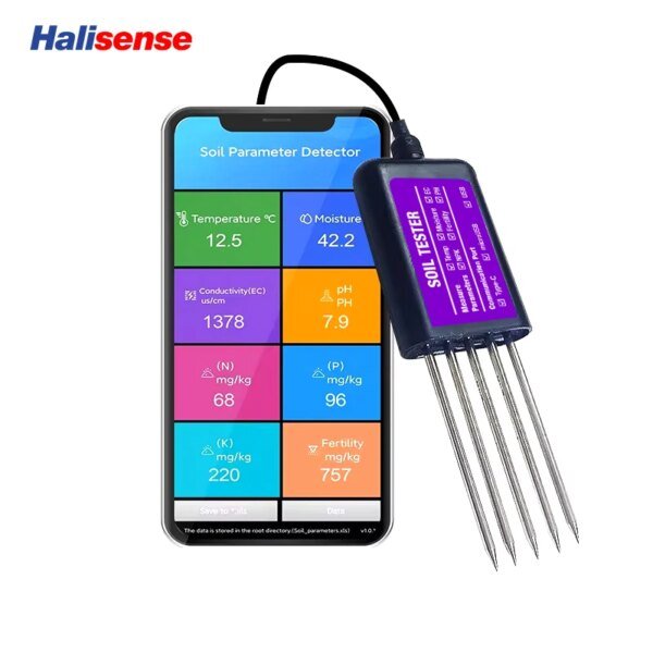 Medidor de temperatura, humedad, CE, pH, NPK, sensor de suelo portátil USB tipo C 8 en 1 con aplicación gratuita para Android. - Image 4