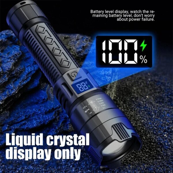 High Power 2000LM LED Flashlight Built-in Battery USB Rechargeable Strong Light Tactical Torch Outdoor Camping Hiking Lantern - Image 3