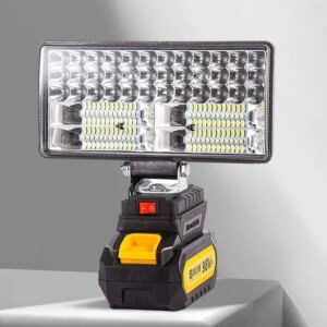 Luz de trabajo LED de 3/4 de pulgada para batería de iones de litio Dewalt de 18 V, linterna portátil de emergencia, lámpara de camping