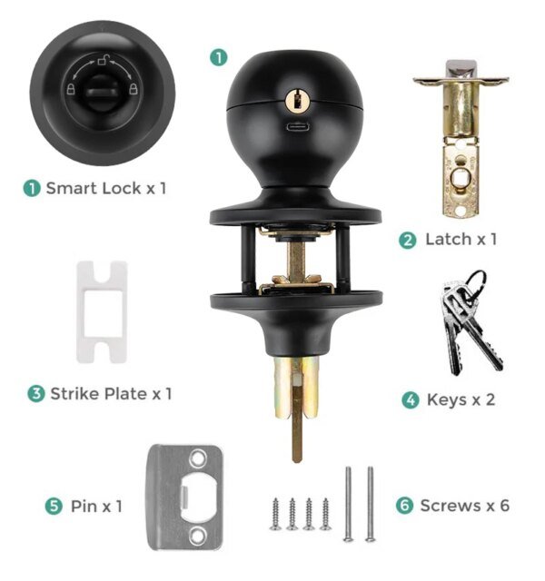 XSDTS With Tuya Biometric Fingerprint Smart Door Lock Electronic Lock  Keyless Security Door Entry Home House Apartment - Image 4