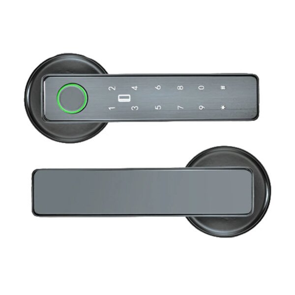 Cerradura inteligente con huella dactilar, contraseña, RFID, tarjeta IC, cerrojo de seguridad para puerta de madera y metal, con aplicación Tuya SmartLife y control remoto por WiFi - Image 3