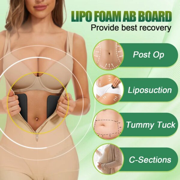 La tabla de espuma moldeadora lumbar Lipo brinda soporte de compresión abdominal después de una liposucción o cirugía BBL. La tabla Soft Faja minimiza - Image 5