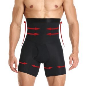 Pantalones cortos de control de abdomen para hombre, moldeador de cuerpo, entrenador de cintura alta de compresión, ropa interior moldeadora de abdomen, bóxer, fajas