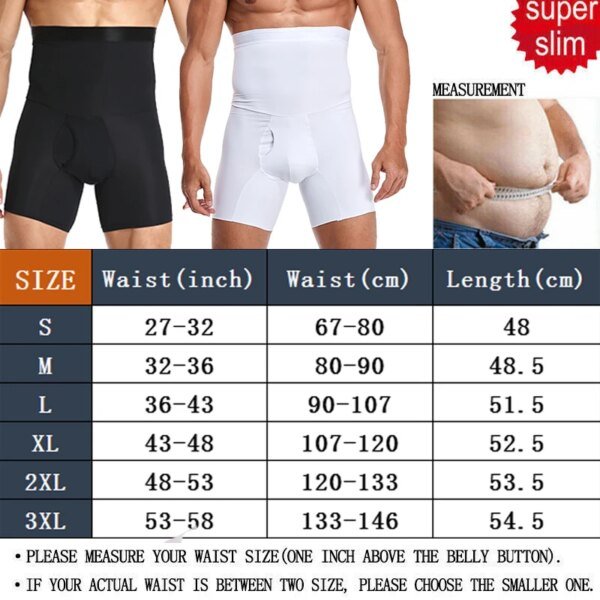 Pantalones cortos de control de abdomen para hombre, moldeador de cuerpo, entrenador de cintura alta de compresión, ropa interior moldeadora de abdomen, bóxer, fajas - Image 2