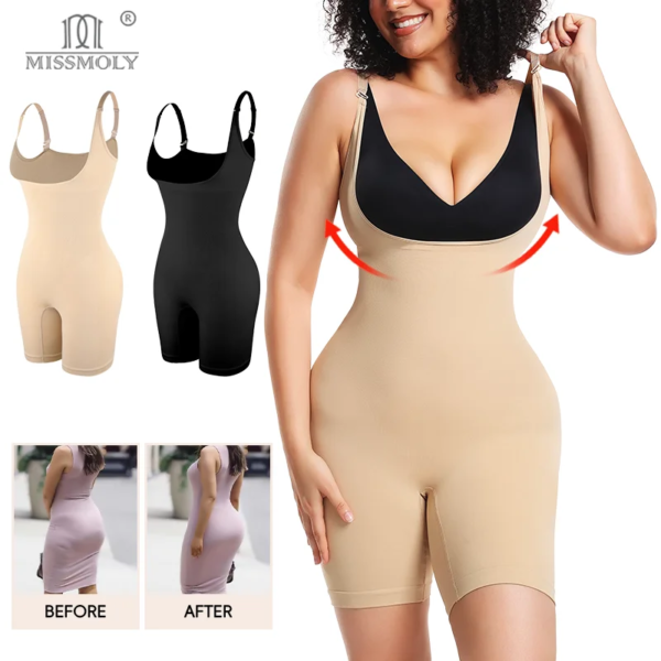 Body moldeador para mujer, moldeador de cuerpo completo bajo el busto, adelgazante, control de abdomen, entrenador de cintura, corsé con entrepierna abierta, fajas