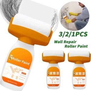 Rodillo de pintura antibacteriano para pared, a base de agua, para reparar paredes interiores de casas, portátil, de látex blanco, pequeño.