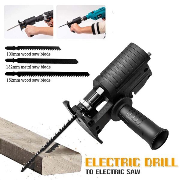 Adaptador de sierra recíproca para taladro eléctrico, modificación rápida a sierra caladora eléctrica con hoja de sierra, herramienta eléctrica, sierras, taladro a sierra caladora.