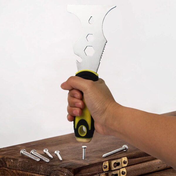 Espátula multiusos 15 en 1 de acero inoxidable, raspador de pintura, herramienta de construcción para quitar papel tapiz, abrelatas, bricolaje para el hogar. - Image 4