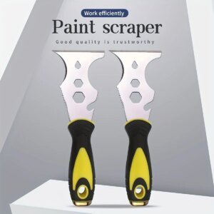 Espátula multiusos 15 en 1 de acero inoxidable, raspador de pintura, herramienta de construcción para quitar papel tapiz, abrelatas, bricolaje para el hogar.