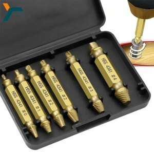 Juego de extractores de tornillos dañados, brocas HSS, extractor de tornillos rotos, pequeño, fácil de extraer, herramientas eléctricas de demolición fáciles