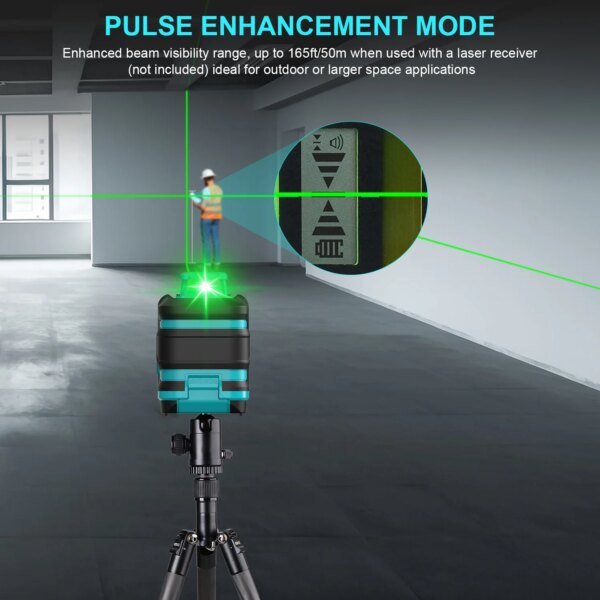 Nivel láser Kiprim de 2 líneas/5 líneas, nivelación automática de 360 ​​grados, equipo de herramientas de construcción, luz verde, láser cruzado profesional - Image 5
