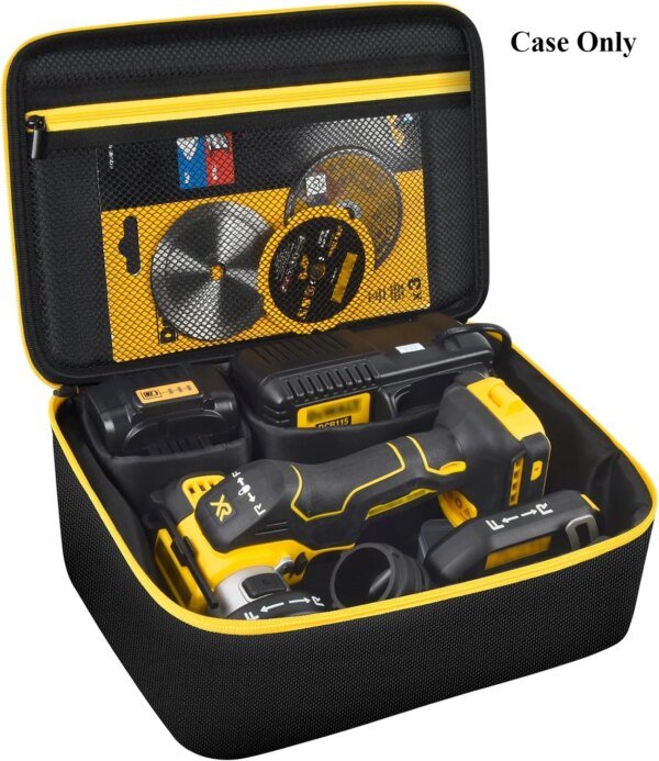 Bolsa compatible con herramienta de corte DEWALT 20V MAX 3 en 1 sin escobillas (DCS438B), estuche de almacenamiento y organizador (solo estuche)
