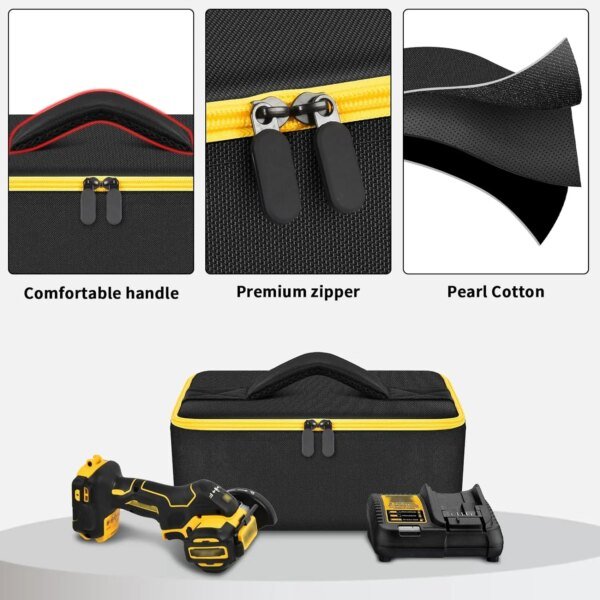 Bolsa compatible con herramienta de corte DEWALT 20V MAX 3 en 1 sin escobillas (DCS438B), estuche de almacenamiento y organizador (solo estuche) - Image 4