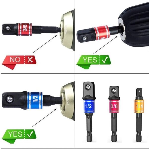 Adaptador de enchufe de ángulo de 105 grados de grado de impacto, herramienta manual eléctrica, juego de extensión de destornillador, soporte para destornillador, accesorio para tuerca de taladro - Image 2