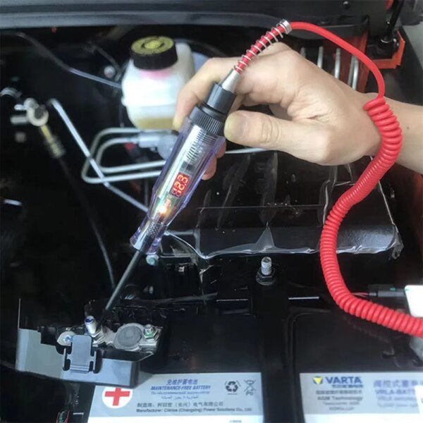 Probador de voltaje para circuito de coche, camión, 6 V, 12 V y 24 V, sonda de diagnóstico para coche, bolígrafo de prueba, bombilla, bolígrafo medidor eléctrico, herramientas de reparación - Image 2