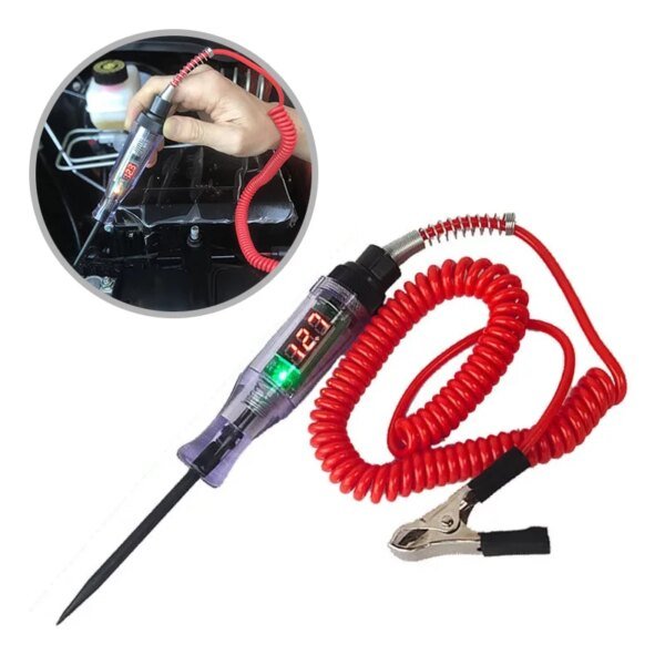Probador de voltaje para circuito de coche, camión, 6 V, 12 V y 24 V, sonda de diagnóstico para coche, bolígrafo de prueba, bombilla, bolígrafo medidor eléctrico, herramientas de reparación