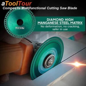 Hoja de sierra multifuncional para cortar materiales compuestos, disco circular, diamante, cerámica, baldosas, vidrio, madera, mármol, PVC, amoladora angular ultrafina de 100 mm