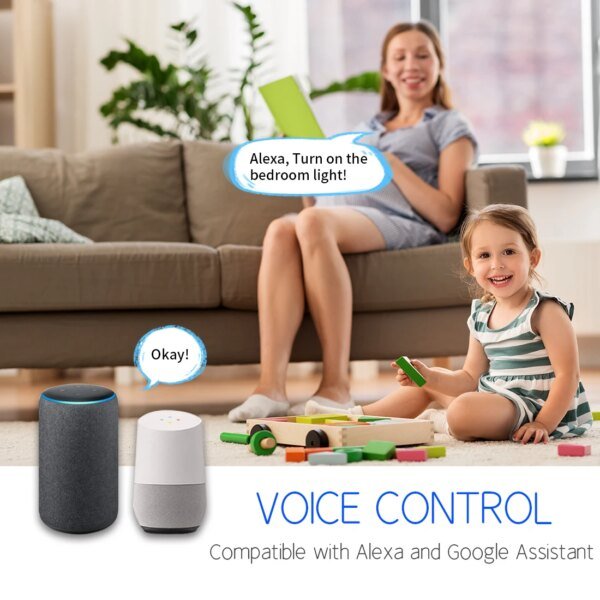 Interruptor de luz inteligente Tuya WiFi de EE. UU. Interruptor táctil de pared Cable neutro/No requiere cable neutro Tipo 120 Funciona con Alexa, Google Home - Image 4