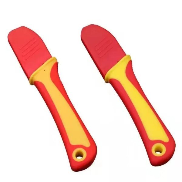 Cuchillo pelador, cuchillo de electricista, tijeras pelacables aisladas, gancho curvo recto, hoja fija, pelacables, herramienta manual peladora - Image 4