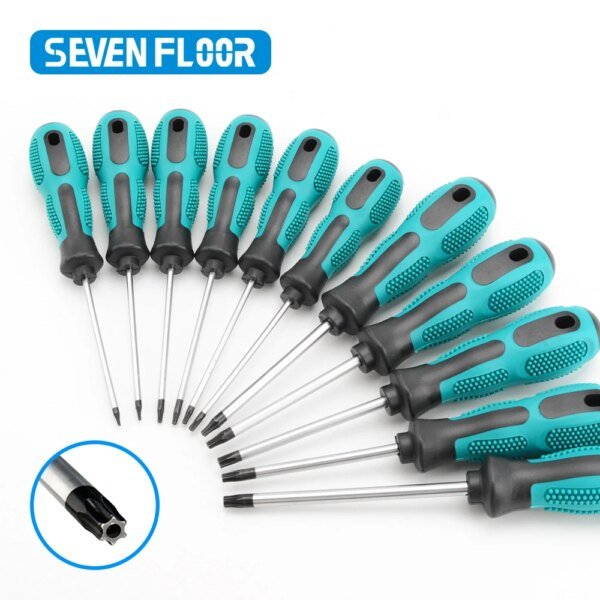 Juego de destornilladores Torx magnéticos de precisión T5 T6 T7 T8 T9 T10 T15 T20 T25 T27 T30 Kit de herramientas manuales de reparación de controladores de seguridad Torx