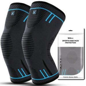 1 rodillera de compresión elástica y transpirable para gimnasio, baloncesto, voleibol y correr.