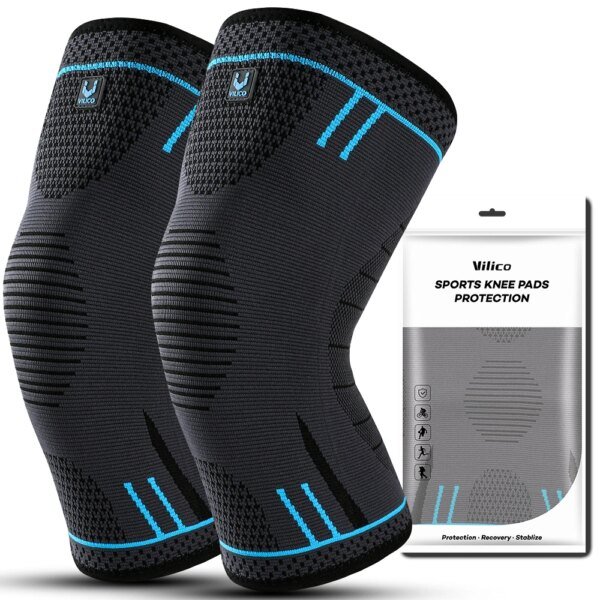 1 rodillera de compresión elástica y transpirable para gimnasio, baloncesto, voleibol y correr.